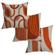 Kit de 3 Capas de Almofadas 45x45 cm Decorativa de Veludo Terracota Organic para Sofá e Cama