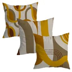 Kit de 3 Capas de Almofadas 45x45 cm Decorativa de Veludo Mostarda Organic para Sofá e Cama