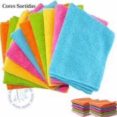 Kit Panos de Microfibra para Limpeza Super Absorventes Cores Variadas