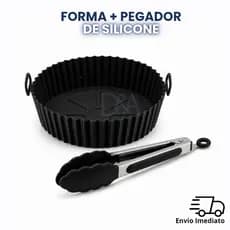 Kit Forma Para Air Fryer E Pegador Em Silicone Forno Cozinha