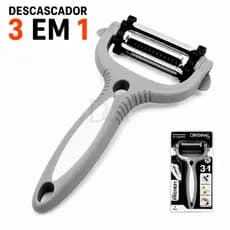 Descascador Legumes Frutas 3 Em 1 Multifuncional Manual Premium Aço Inox
