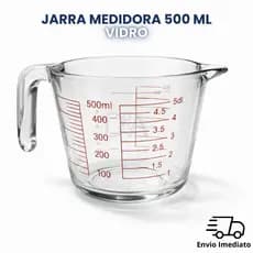 Jarra Medidora 500ml Vidro Resistente Com Alça Copo Medida