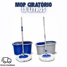 Mop Com Centrifuga Com Refil de Microfibra e Cabo em Inox 13 Litros
