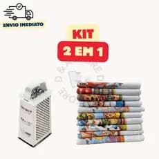 Kit Cozinha Ralador Inox 4 Faces + 10 Panos de Prato