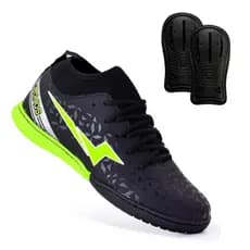 Chuteira Futsal Botinha Cronos Dynamics + Caneleira Brinde Kit Completo Conforto Leve Antiderrapante