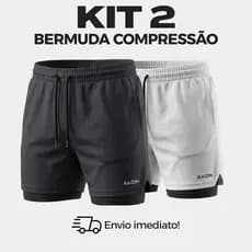 kit 2 bermudas academia shorts 2 em 1  para treinar esporte fitnes MOVE FIT