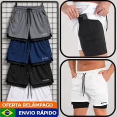 Shorts 2 em 1 masculino bermuda dupla dual pro fit MOVE FIT