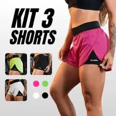 KIT 3 SHORT COMPRESSÃO 2 EM 1 FEMININO para academia caminhadas e corrida e dia a dia confortavel