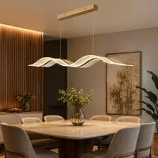 Lustre Pendente Nitrolux ACR-005 Dourado com LED Integrado - Bivolt