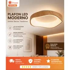 Luminária Plafon LED Sobrepor/Pendente 35W 3 em 1 Madeira Moderna Bivolt Sala Quarto Cozinha