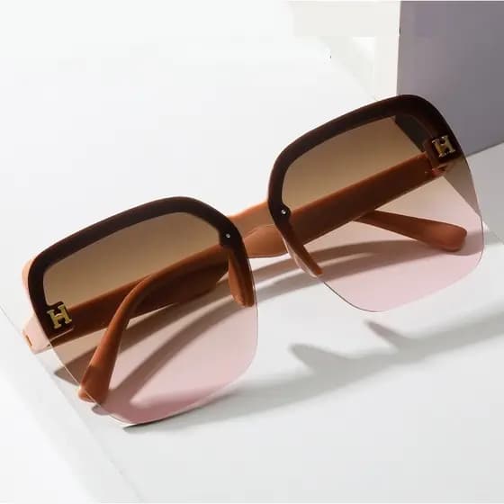 Óculos De Sol Ins Fashion Sunglasses Women Luxury Brand Designer Square Sem Moldura Homens Big Frame