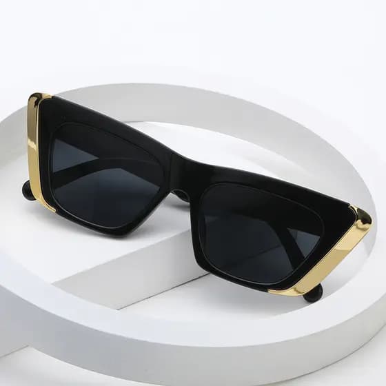 Óculos De Sol Olho De Gato Feminino Luxo Moda Quadro Retro Na Ornamento De Ouro