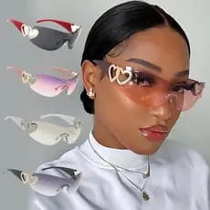 Designer de Moda Óculos de sol Mulher 2023 de Luxo Tendência Sombra Rosa Goggle 2000'S mujer