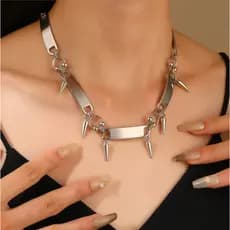 Gargantilha De Rebite De Aço De Titânio Para Homem Mulher Punk Colar De Metal Colares De Luxo Hip Hop Jóias Sp