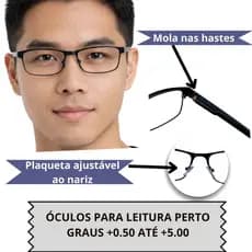 Óculos de Grau Para Leitura Metal Para Perto Descanso Presbiopia Masculino e Feminino