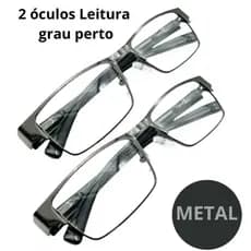 2 Òculos De Grau Leitura Unissex Metal Premium