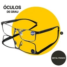 Óculos De Grau Metal Aço Reforçado Para Leitura e Armaçao Grau +1.00 ao +5.00 Masculino e Feminino