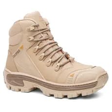 Coturno Couro Legítimo Tático Militar Masculino Bota com CA Segurança Trabalho