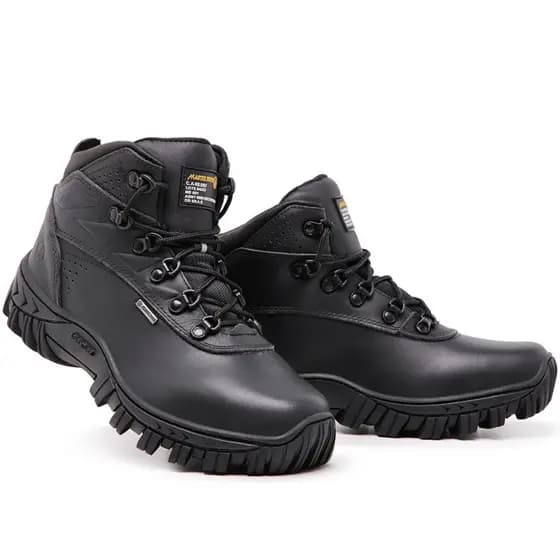 Coturno Em Couro Legítimo com CA Bota Masculina Original Biqueira PVC Segurança