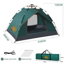 NEW HAWAII Barraca de Camping Automático 3-4 Pessoas Prova d'água,Barraca Acampamento 210*210*138cm