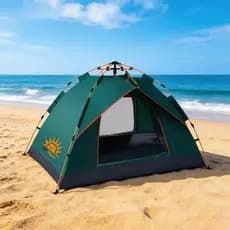 Barraca de Camping Automática 210x200x135cm Impermeável PU1500mm para 3-4 Pessoas, Ideal para Acampamento e Ar Livre