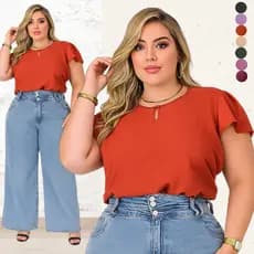 BLUSAS PLUS SIZE FEMININA SOCIAL CONFORTÁVEL BLUSA FEMININO DE ALTA QUALIDADE SOLTINHA BLUSINHA FEMININAS SOLTINHA GORDA