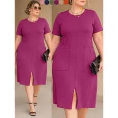 Vestido plus zise feminino discreta estilosa vestidos femininas evangélico tendencia casual moda feminina verão grande