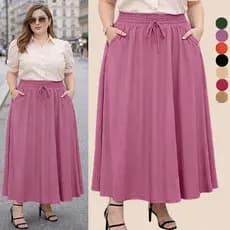 SAIA PLUS SIZE FEMININA CINTURA ALTA LONGA SAIAS FEMININO MODA EVANGELICA FEMININAS ELEGANTE ESTILOSA CRISTÃ TENDENCIA