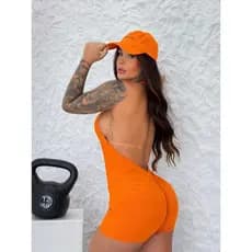 Macaquinho Feminino Fitness Academia FRENTE ÚNICA Empina Bumbum Roupa de Malhar