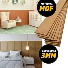 Kit 10 OU 20 Chapas RIPA Mdf Cru 3mm Placa para painel De Parede Ripado Decorativo e Revestimento