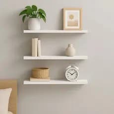 Prateleira Branca MDF 15mm+Kit Instalação Organizadora para Quarto Sala Escritório medidas variadas