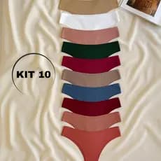 KIT 10 Calcinha Sem Costura Tanga Corte a Laser Não Marca