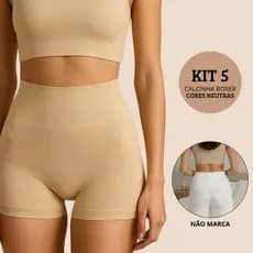 Kit 5 Calcinhas Boxer Sem Costura Cueca Feminina Poliamida Importada Shortinho Confortavel Não Marca