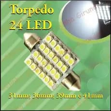 Lâmpada Torpedo 24 Led - Luz De Teto / Placa / Porta Mala