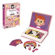 Livro Magnetico Montessori Crazy Faces Meninas 82 Pecas Janod