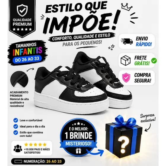 Tênis Infantil Menino e Menina Leve Passeio Escola ideal pro dia a dia envio rapido