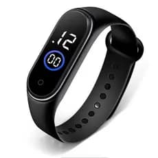 Relógio Digital Led Preto A Prova D' Água Sensor Pulso Esportivo Unissex Pulseira Silicone Data Horário