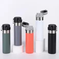 Garrafa Térmica Aço Inox Tampa Flip com Alça Parede Dupla 650ml 850ml