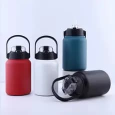 Garrafa Térmica 1100ml Aço Inox Galão Com Canudo e Alça Grande Capacidade