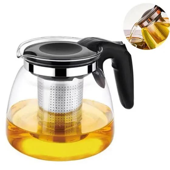 Chaleira Inox 3L com Apito para Fervura e Chaleira com Infusor de Vidro 900ml