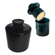 Manteigueira Francesa Manhattan Porcelana Preta Premium