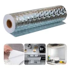 Rolo Papel Adesivo Lavável Alumínio Cozinha 3d Fogão Armário