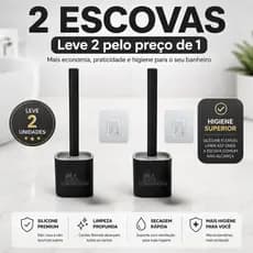 Kit 2 Escovas Silicone Vaso Sanitário Base Banheiro Privada Preta