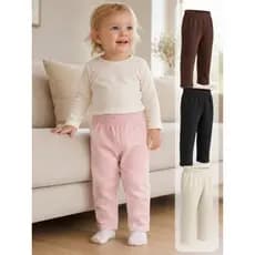 Kit 3 Calças Infantil Menina Moletinho Confortável Tam 1 Ao 3