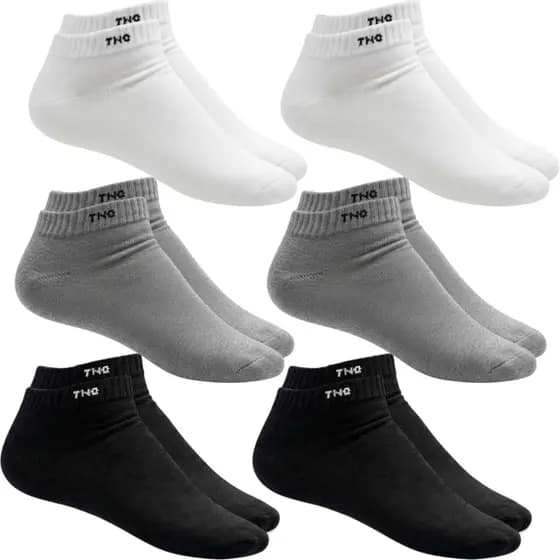 Kit 6 Pares de Meia Algodão Lisa Cano Curto Casual Unissex TNO 39-43