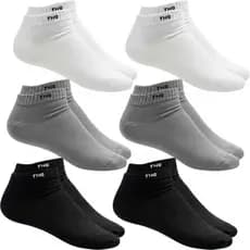 Kit 6 Pares de Meia Algodão Lisa Cano Curto Casual Unissex TNO 39-43