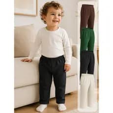 Kit 4 Calças Infantil Menino Moletinho Confortável Tam 1 Ao 3