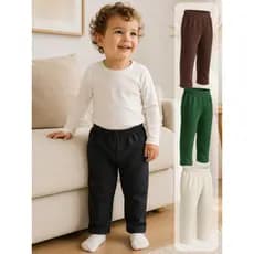 Kit 3 Calças Infantil Menino Moletinho Confortável Tam 1 Ao 3