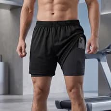 Shorts Bermuda 2 Em 1 Masculina Dry Fit Treino Academia Confortável Sem Marcar