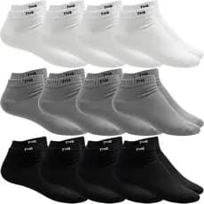 Kit 12 Pares de Meia Algodão Lisa Cano Curto Casual Unissex TNO 39-43
